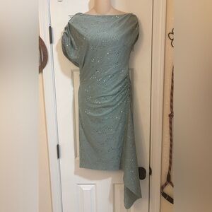 Elegant Green Ruched Dress